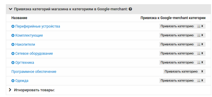 Экспорт товаров для Google Merchant